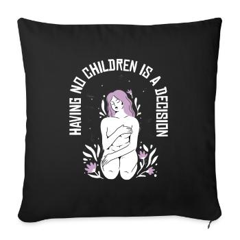Hystérectomie Fleurs Hystérectomie - Housse de coussin décorative 45 x 45 cm - noir - Devant