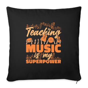 Music Teacher Music Teacher - Sofa pillowcase 17,3'' x 17,3'' (45 x 45 cm) - black - Front