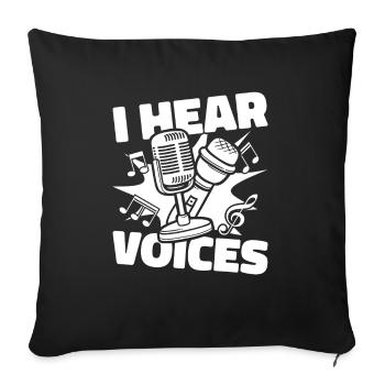 Professeur de musique Professeur de musique Microphone - Housse de coussin décorative 45 x 45 cm - noir - Devant