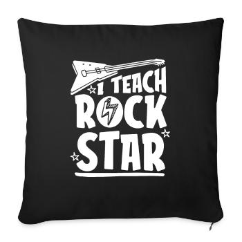 Professeur de musique Professeur de musique Guitare - Housse de coussin décorative 45 x 45 cm - noir - Devant