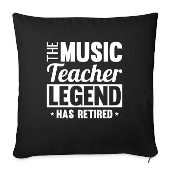 Music Teacher Music Teacher - Sofa pillowcase 17,3'' x 17,3'' (45 x 45 cm) - black - Front