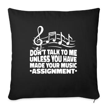 Professeur de musique Professeur de musique Partitions - Housse de coussin décorative 45 x 45 cm - noir - Devant