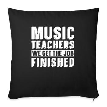 Music Teacher Music Teacher Sheet Music - Sofa pillowcase 17,3'' x 17,3'' (45 x 45 cm) - black - Front