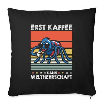 Spinne Kaffee-Sonnenbrille - Sofakissenbezug 45 x 45 cm - Schwarz - Vorne