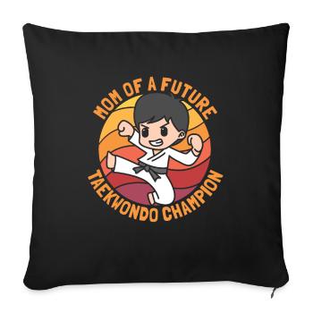 Taekwondo Taekwondo Mama - Sofa pillowcase 17,3'' x 17,3'' (45 x 45 cm) - black - Front