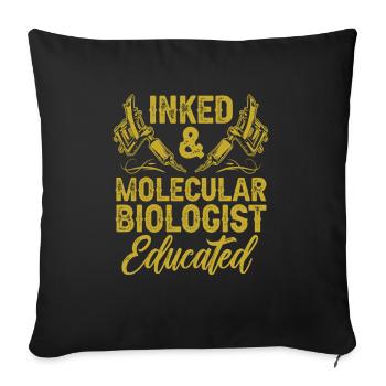 Biology Biologist Tattoo Molecular Biologist - Sofa pillowcase 17,3'' x 17,3'' (45 x 45 cm) - black - Front