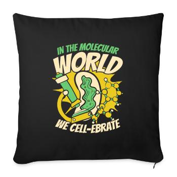 Biology Biologist Molecular biologist - Sofa pillowcase 17,3'' x 17,3'' (45 x 45 cm) - black - Front
