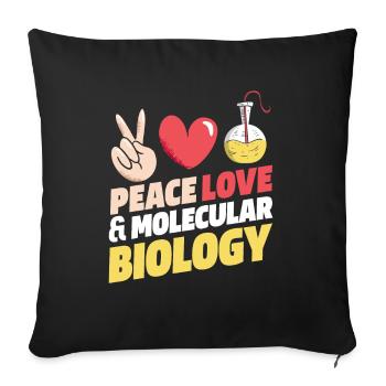 Biologiste biologique Paix Cher biologiste moléculaire - Housse de coussin décorative 45 x 45 cm - noir - Devant