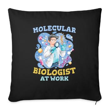 Biology Biologist Funny Molecular Biologist - Sofa pillowcase 17,3'' x 17,3'' (45 x 45 cm) - black - Front