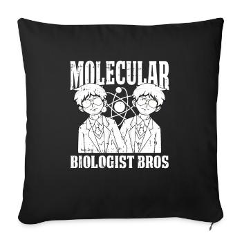 Biology Biologist Brothers Molecular Biologist - Sofa pillowcase 17,3'' x 17,3'' (45 x 45 cm) - black - Front