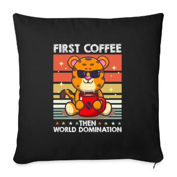Cheetah Lunettes de soleil Café - Housse de coussin décorative 45 x 45 cm - noir - Devant