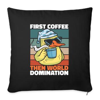 Ente Kaffee Sonnenbrille - Sofakissenbezug 45 x 45 cm - Schwarz - Vorne