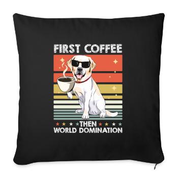 Labrador Lunettes de soleil Café - Housse de coussin décorative 45 x 45 cm - noir - Devant