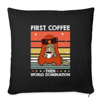 Ornithorynque Ornithorynque Lunettes de soleil Café - Housse de coussin décorative 45 x 45 cm - noir - Devant