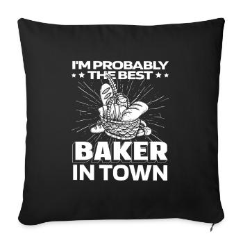 Cuisson du pain de boulangerie Baker - Housse de coussin décorative 45 x 45 cm - noir - Devant