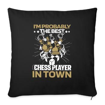 Chess Players - Sofa pillowcase 17,3'' x 17,3'' (45 x 45 cm) - black - Front