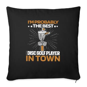 Frisbee Golf Disc Golf - Sofa pillowcase 17,3'' x 17,3'' (45 x 45 cm) - black - Front