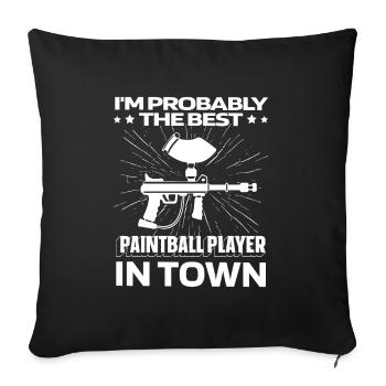 Paintball Funny - Sofa pillowcase 17,3'' x 17,3'' (45 x 45 cm) - black - Front