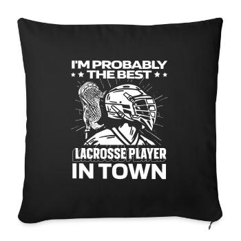 Lacrosse Witzig - Sofakissenbezug 45 x 45 cm - Schwarz - Vorne