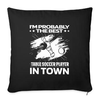 Table football foosball Funny - Sofa pillowcase 17,3'' x 17,3'' (45 x 45 cm) - black - Front