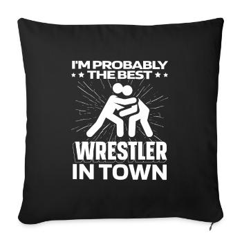 Lutteur Funny - Housse de coussin décorative 45 x 45 cm - noir - Devant