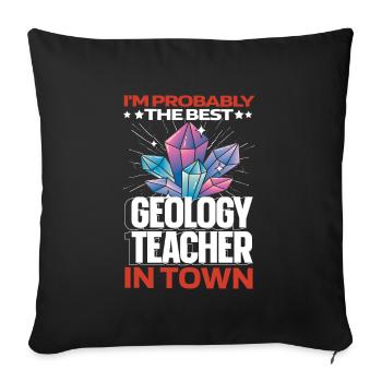Géologie Géologue Lustig - Housse de coussin décorative 45 x 45 cm - noir - Devant