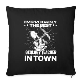 Géologie Géologue Lustig - Housse de coussin décorative 45 x 45 cm - noir - Devant