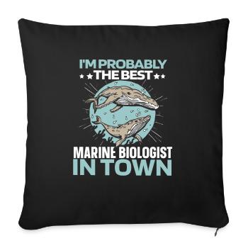 Biologiste marin Biologie marine Humour - Housse de coussin décorative 45 x 45 cm - noir - Devant