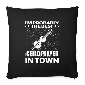 Cello Cellist Witzig - Sofakissenbezug 45 x 45 cm - Schwarz - Vorne