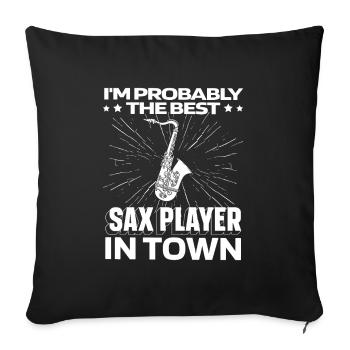 Saxophone Saxophone Drôle - Housse de coussin décorative 45 x 45 cm - noir - Devant