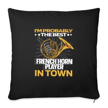 Corniste Français Horn Lustig - Housse de coussin décorative 45 x 45 cm - noir - Devant