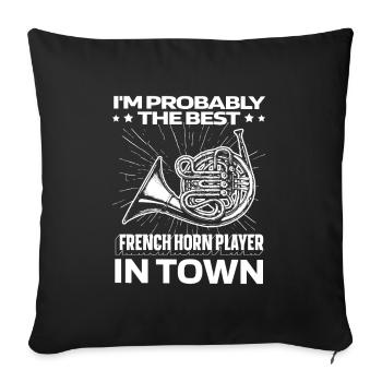 Corniste Français Horn Lustig - Housse de coussin décorative 45 x 45 cm - noir - Devant