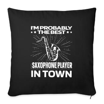 Saxophone Saxophone Drôle - Housse de coussin décorative 45 x 45 cm - noir - Devant