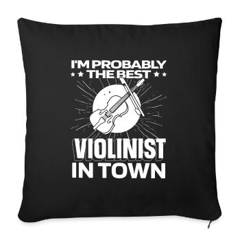 Violin Violin Funny - Sofa pillowcase 17,3'' x 17,3'' (45 x 45 cm) - black - Front
