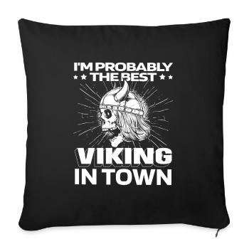 Viking Skull - Sofa pillowcase 17,3'' x 17,3'' (45 x 45 cm) - black - Front