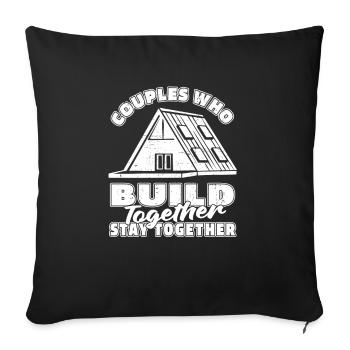 Architect Architecture Couple - Sofa pillowcase 17,3'' x 17,3'' (45 x 45 cm) - black - Front