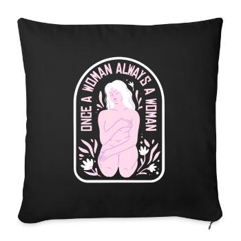 Hystérectomie Fleurs Hystérectomie - Housse de coussin décorative 45 x 45 cm - noir - Devant