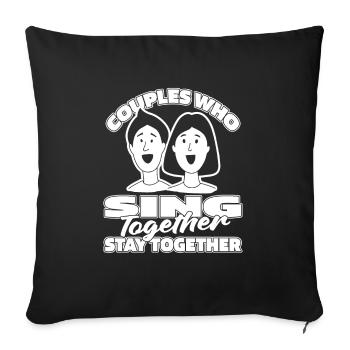 Couple de chefs de chœur - Housse de coussin décorative 45 x 45 cm - noir - Devant