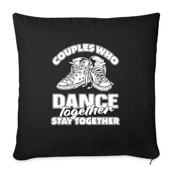 Couple professeur de danse - Housse de coussin décorative 45 x 45 cm - noir - Devant