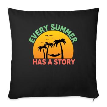Every summer has a story - sunset - Sofa pillowcase 17,3'' x 17,3'' (45 x 45 cm) - black - Front