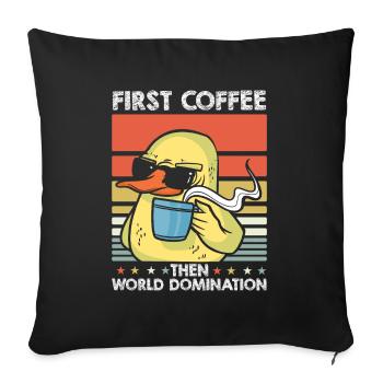 Ente Kaffee-Sonnenbrille - Sofakissenbezug 45 x 45 cm - Schwarz - Vorne