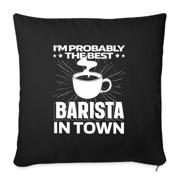 Café Barista - Housse de coussin décorative 45 x 45 cm - noir - Devant