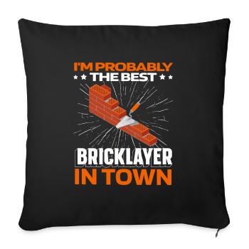 Brique de maçonnerie - Housse de coussin décorative 45 x 45 cm - noir - Devant