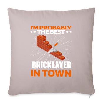 Masonry brick - Sofa pillowcase 17,3'' x 17,3'' (45 x 45 cm) - light taupe - Front