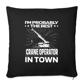 Crane driver Crane operator truck - Sofa pillowcase 17,3'' x 17,3'' (45 x 45 cm) - black - Front