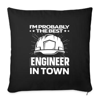 Engineer Helm - Sofa pillowcase 17,3'' x 17,3'' (45 x 45 cm) - black - Front