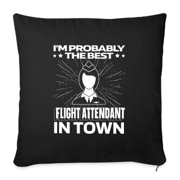 Hôtesse de l’air hôtesse de l’air Lustig - Housse de coussin décorative 45 x 45 cm - noir - Devant