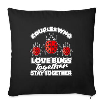 Entomologie Entomologiste Couple d’insectes - Housse de coussin décorative 45 x 45 cm - noir - Devant