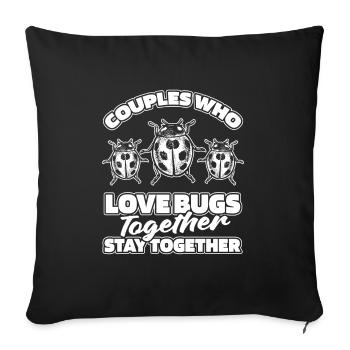 Entomologie Entomologiste Couple d’insectes - Housse de coussin décorative 45 x 45 cm - noir - Devant
