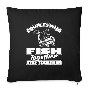 Angler Fishing Couple - Sofa pillowcase 17,3'' x 17,3'' (45 x 45 cm) - black - Front
